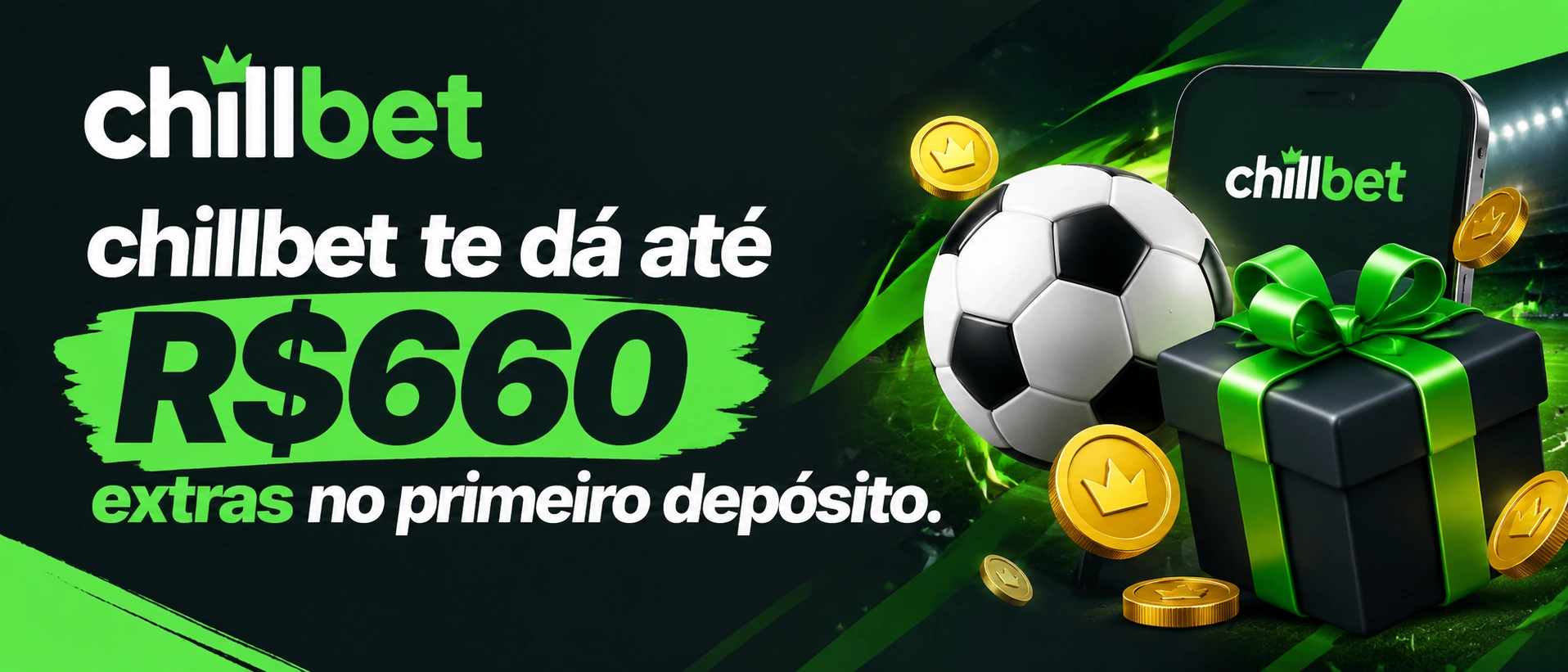 Área promocional da chillbet com destaque para bônus e resgates