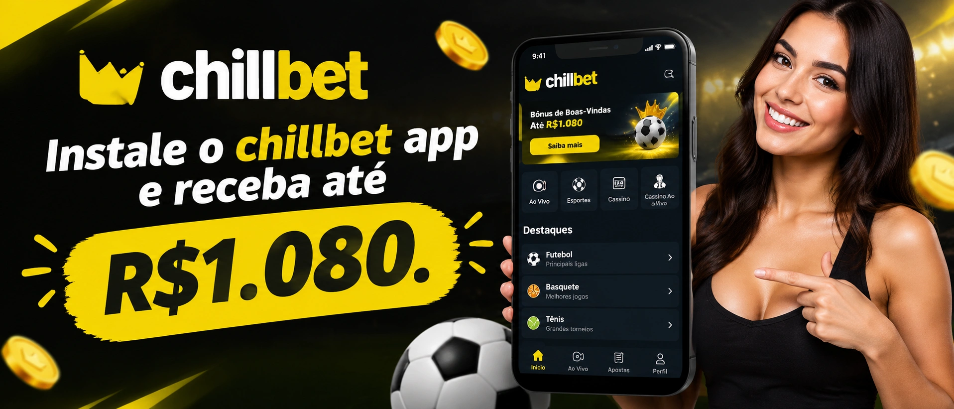 Tela final de acesso móvel do chillbet com categorias e uso seguro no celular