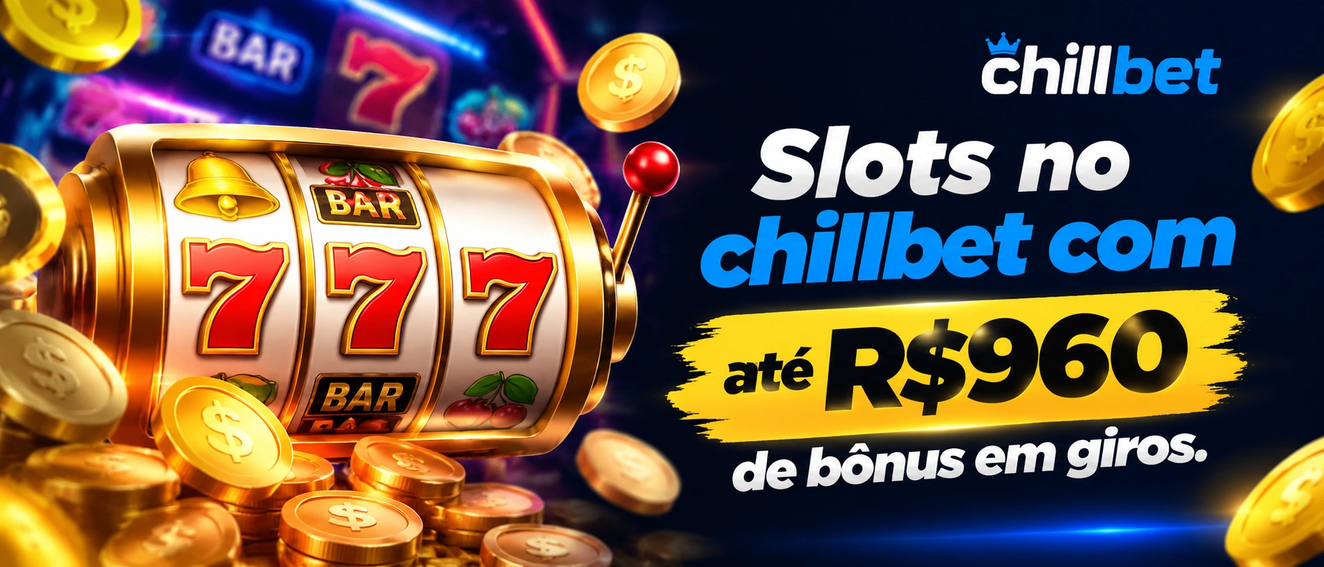 Interface visual da Chillbet com tema de jogos e acesso mobile